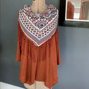 Style
& co Retro Romance top/detachable scarf top